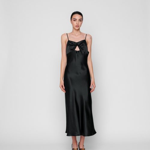 Silk-satin Midi Dress - Laura Hîncu