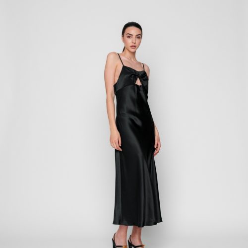 Silk-satin Midi Dress - Laura Hîncu